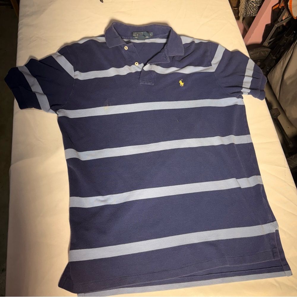 Ralph Lauren Men's Polo in Navy and Light Blue